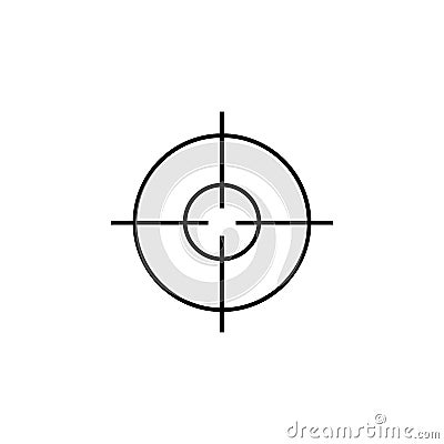 Military sniper rifle scope collimator sight icon Vector Illustration