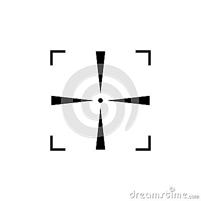 Military sniper rifle scope collimator sight icon Vector Illustration