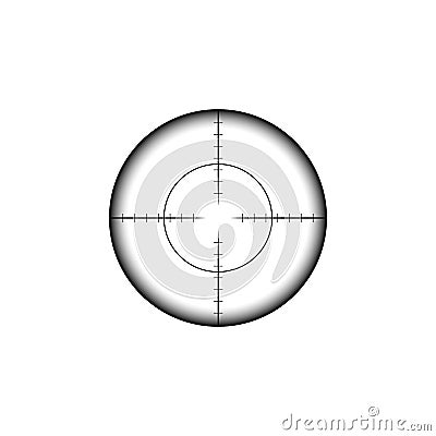 Military sniper rifle scope collimator sight icon Vector Illustration