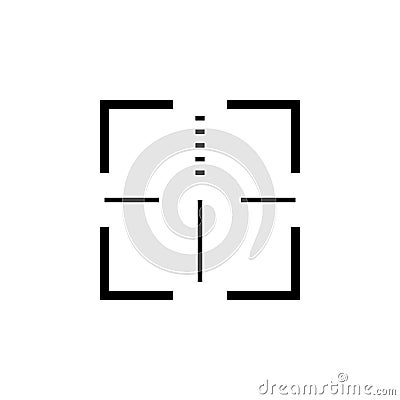 Military sniper rifle scope collimator sight icon Vector Illustration