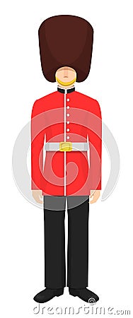 Military soldier character people of royal guards of Great Britain. Vector Illustration