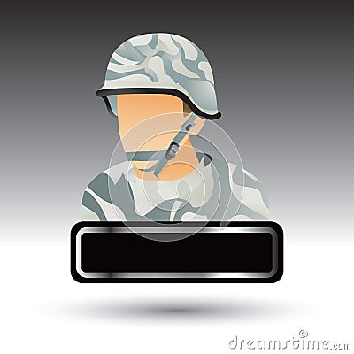 Military soldier nameplate Vector Illustration