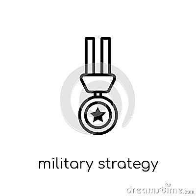 military strategy icon. Trendy modern flat linear vector military strategy icon on white background from thin line Army Vector Illustration