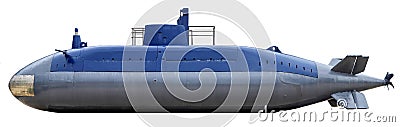 Military submarine. Isolated on white background Stock Photo