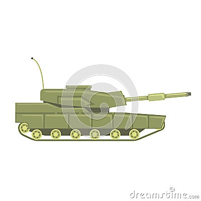 Military tank with cannon. Military combat vehicle vector Illustration Vector Illustration