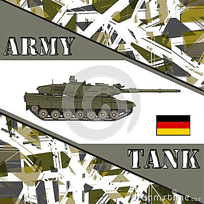 Military tank german army. Vector Illustration