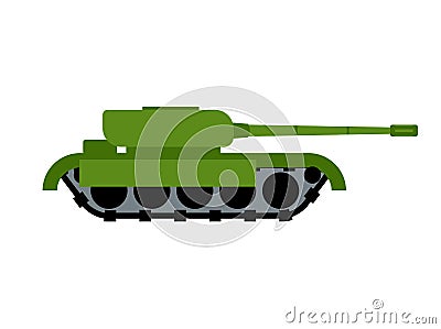 Military Tank isolated. War equipment. Army Ground Transportation Vector Illustration