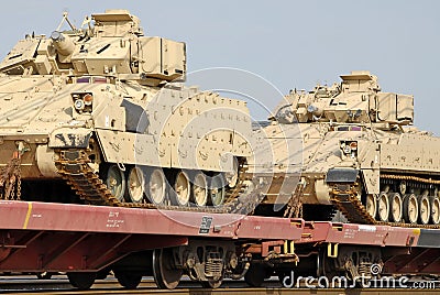 Military Tank Shipment Stock Photo