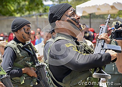 Military in training receiving instructions Editorial Stock Photo