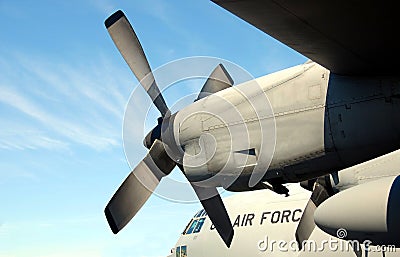 Military transport aircraft Stock Photo