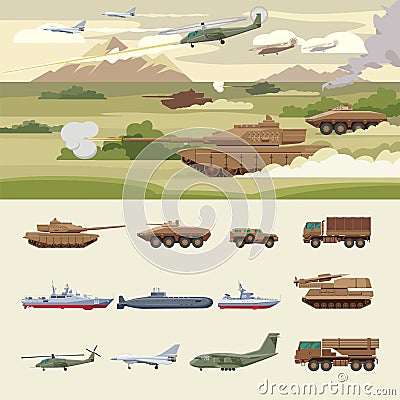 Military Transport Concept Vector Illustration
