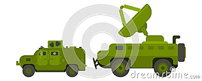 Military trucks for landing and new for the army Vector Illustration