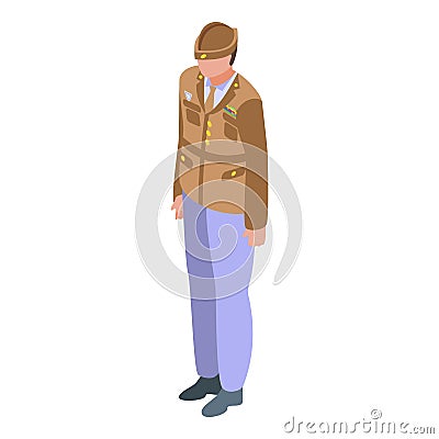 Military uniform body icon, isometric style Vector Illustration