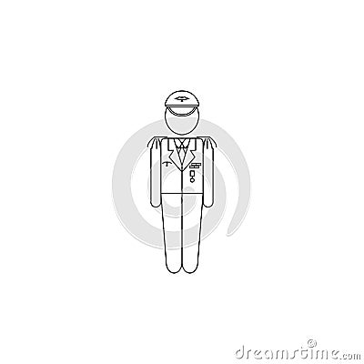 military in uniform icon. Element of military icon for mobile concept and web apps. Thin line icon for website design and developm Stock Photo