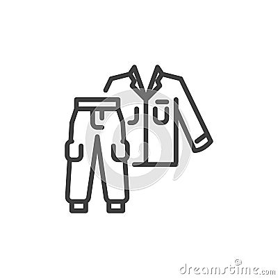 Military uniform line icon Vector Illustration