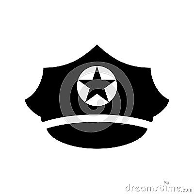Military unifrom peaked cap vector icon Vector Illustration