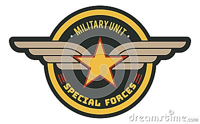 Military unit badge. Special forces army sign Vector Illustration
