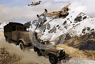 Military vehicles Stock Photo