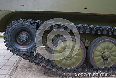 Military vehicles of the Second World War, tanks transmission device Editorial Stock Photo