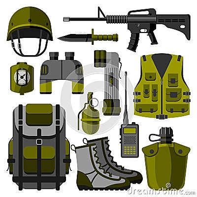 Military weapon guns symbols vector illustration Vector Illustration