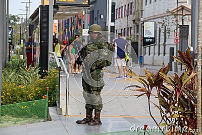 Military will not strengthen safety of Rio de Janeiro Carnival Editorial Stock Photo