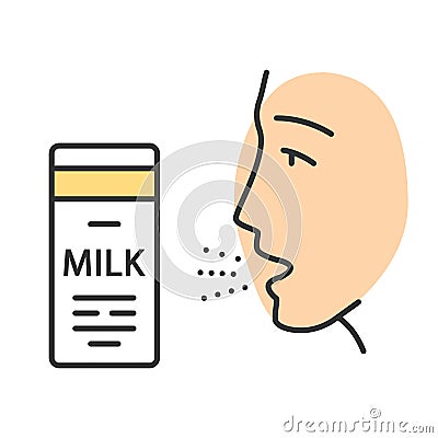 Milk allergy color icon Vector Illustration