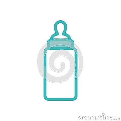 Isolated milk baby bottle dou color style icon vector design Vector Illustration