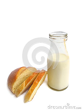 Milk bottle Stock Photo