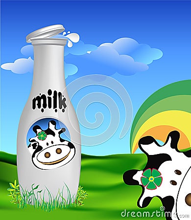 Milk bottle Vector Illustration