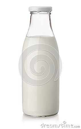 Milk bottle Stock Photo