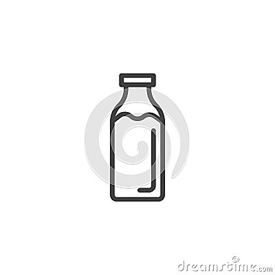 Milk bottle line icon Vector Illustration