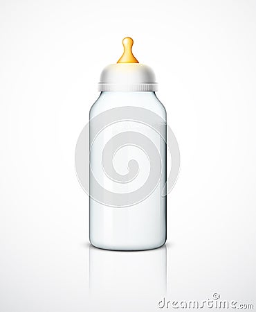 Milk bottle with nipple Vector Illustration