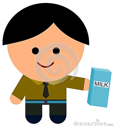 Milk for business Cartoon Illustration