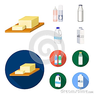 Milk, Calcium, Product, Food .Milk product and sweet set collection icons in cartoon,flat style vector symbol stock Vector Illustration