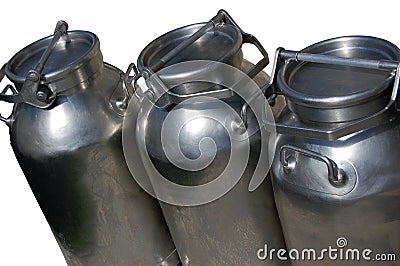 Milk cans Stock Photo