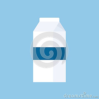 Milk carton icon, flat design style. Milk box vector illustration Vector Illustration