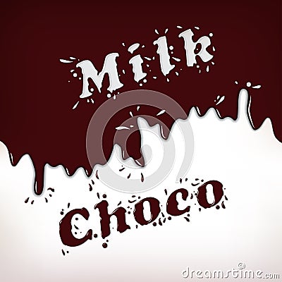 Milk and Choco Splash Vector Illustration