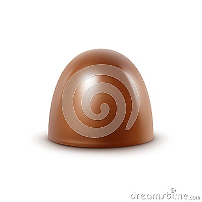 Milk Chocolate Candy on White Background Vector Illustration