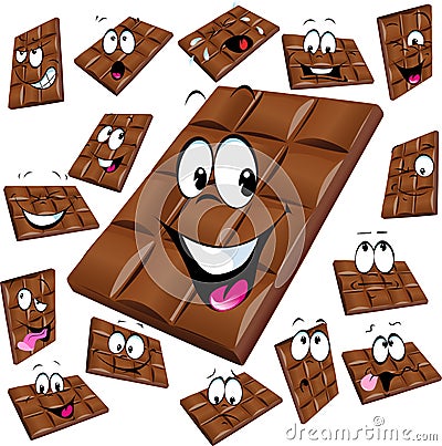 Milk chocolate cartoon Vector Illustration