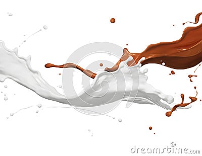 Milk and chocolate splash Stock Photo