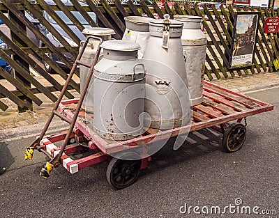 Milk churns Editorial Stock Photo