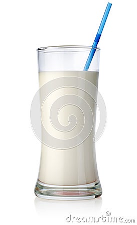 Milk cocktail in a big glass Stock Photo