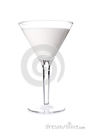 Milk cocktail in martini glass Stock Photo