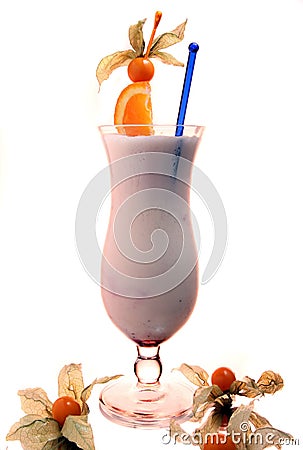 Milk cocktail with orange Stock Photo