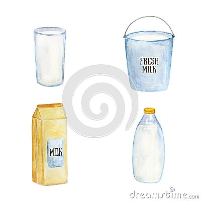 Milk containers Vector Illustration