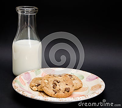 Milk and Cookies Stock Photo