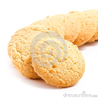 Milk cookies isolated on white background Stock Photo