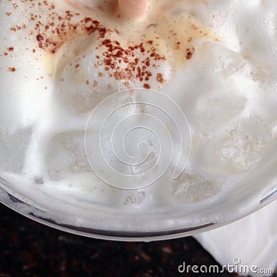 milk cream on drink Stock Photo