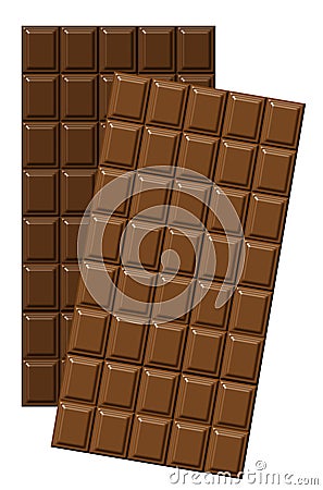 Milk and dark chocolate Stock Photo