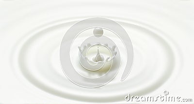 Milk drop created ripple and splash in crown shape Stock Photo